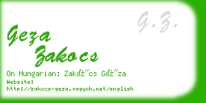 geza zakocs business card